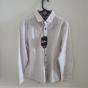 DaVinci Men's Diagonal Striped Shirt